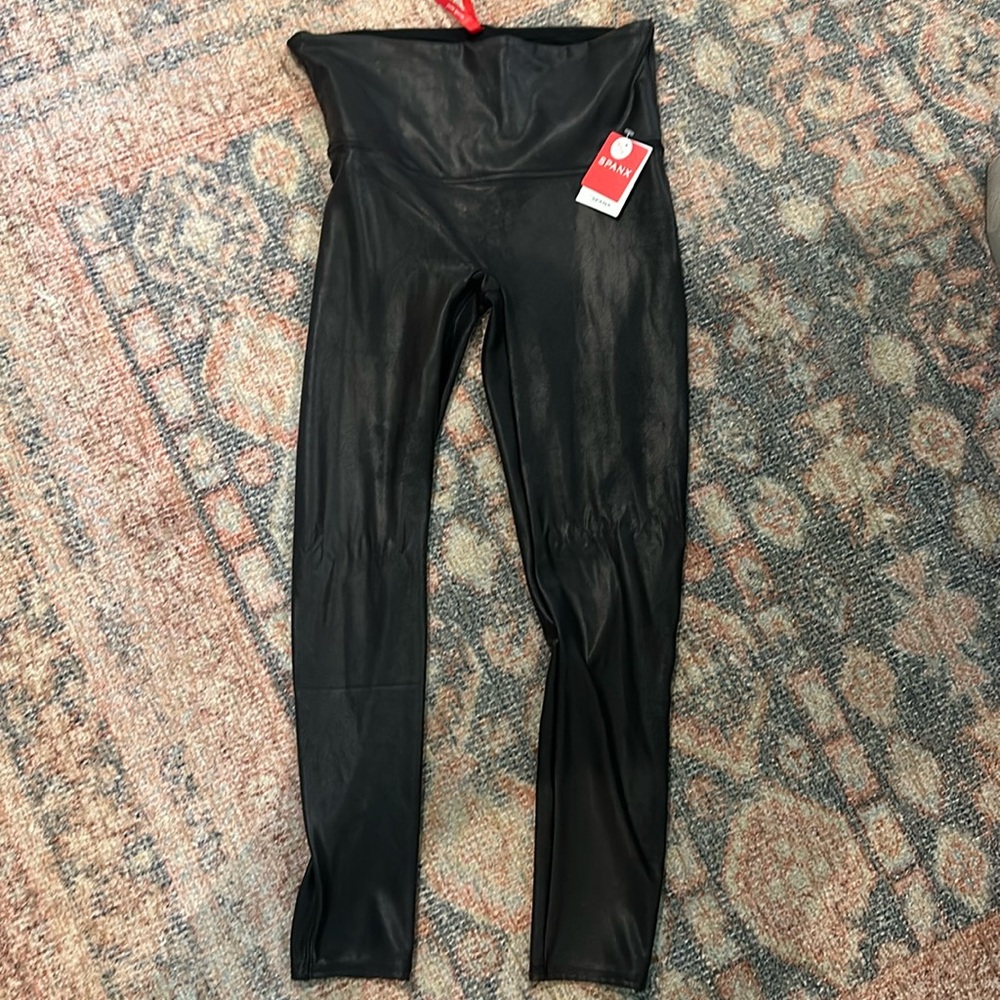 Spanx faux leather legging, petite xl new with tags